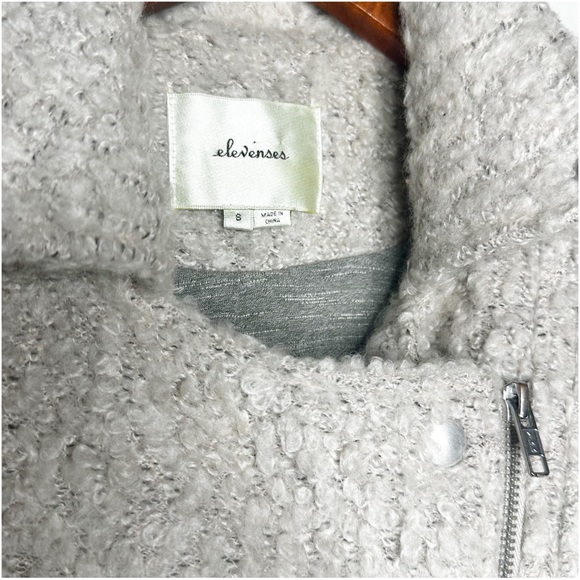 Anthropologie Elevenses Northland  Boucle Moto Jacket Motorcycle Size S - Picture 6 of 14